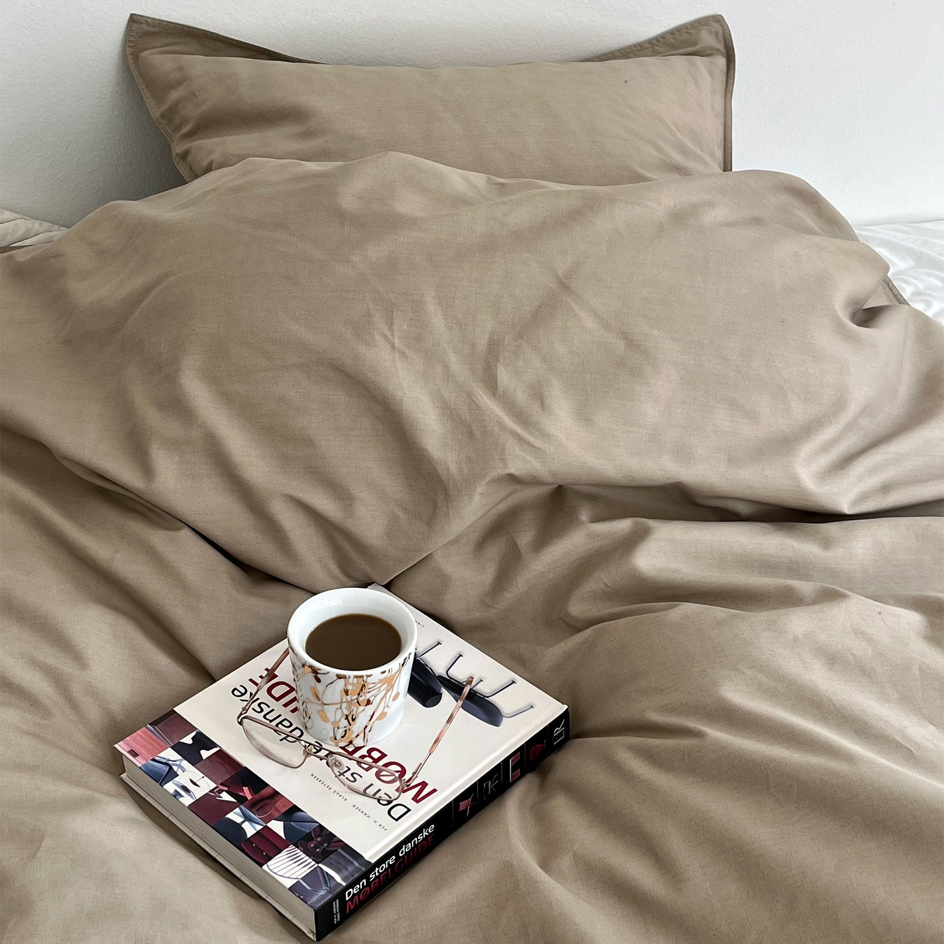 Percale sengetøj 140x200 cm mud